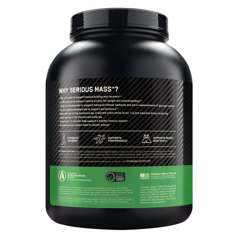 Optimum Nutrition Serious Mass Vanilla Flavor Protein Powder 6lb