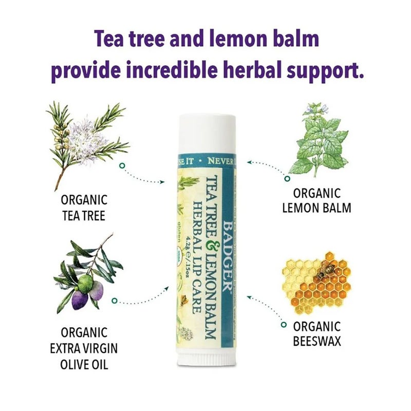 Badger Tea Tree & Lemon Herbal Lip Balm 4.2 g 22551