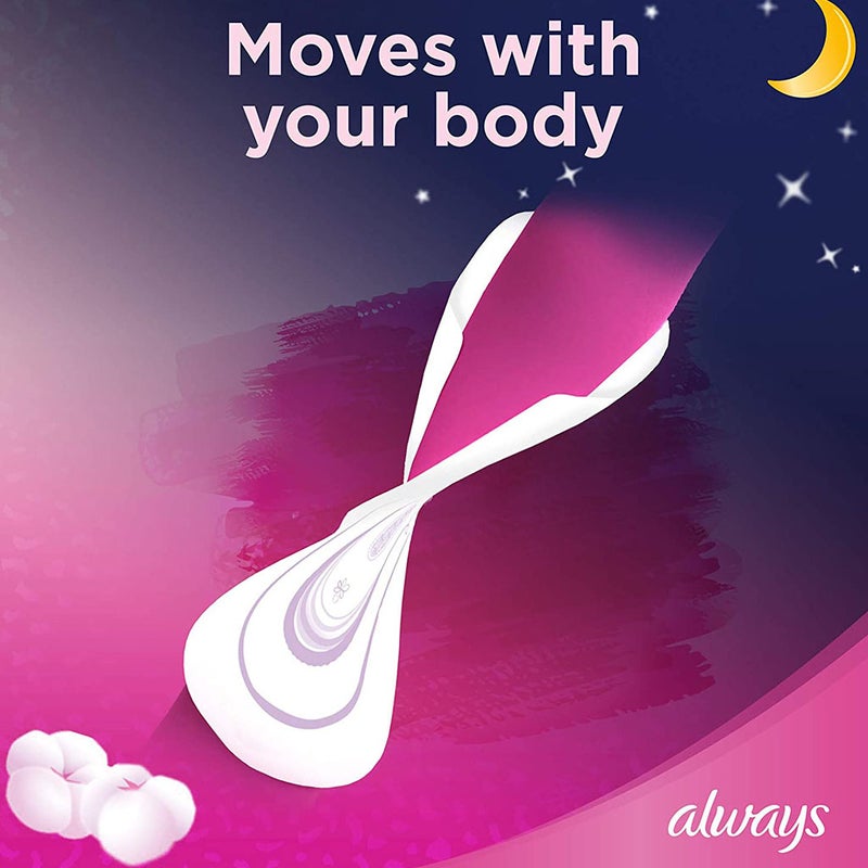 ‎Always Cotton Soft Ultra Thin, Night Sanitary Pads With Wings, Pack of 7's