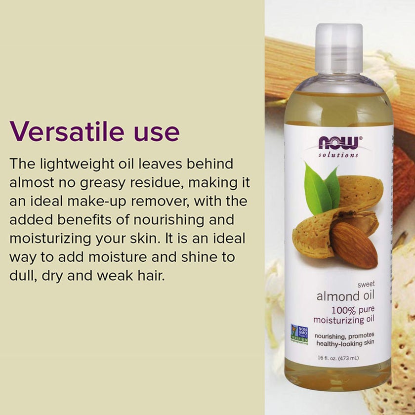 Now Solutions 100% Pure Sweet Almond Moisturizing Oil 473ml