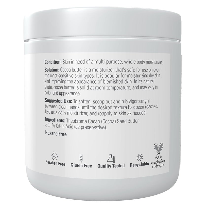 Now Solutions Cocoa Butter 100% Pure Multi Purpose Moisturizer 198g