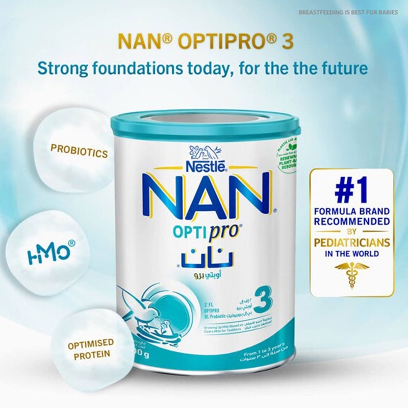 Nestle NAN Optipro Stage 3 Toddlers Milk Formula For 1 To 3 Years 800g