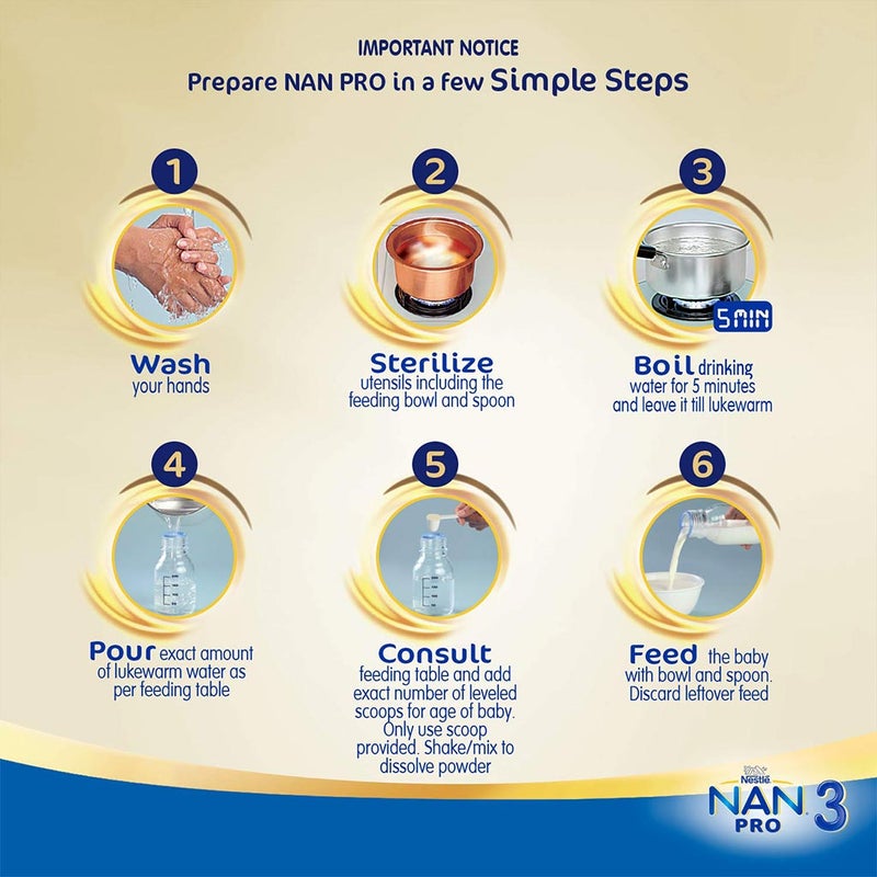 Nestle NAN Optipro Stage 3 Toddlers Milk Formula For 1 To 3 Years 800g
