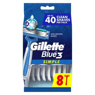 Gillette Blue Simple 3 Men's Disposable Razor, Pack of 8’s 