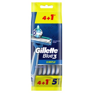 Gillette Blue Simple 3 Men's Disposable Razor, Pack of 5's