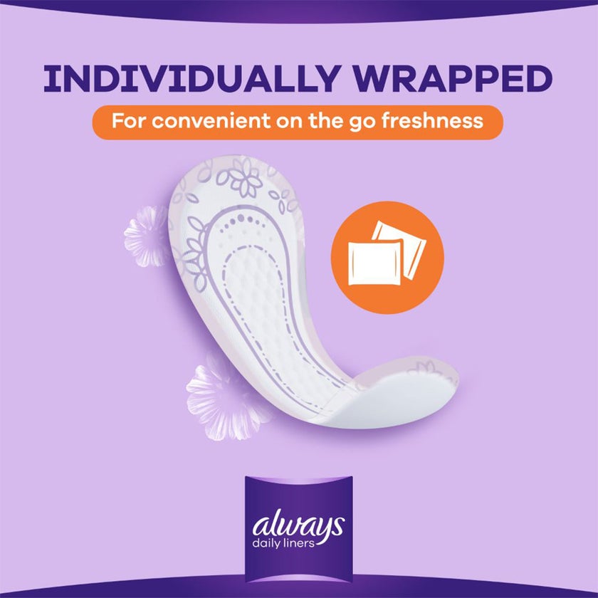 Always Daily Liners Comfort Protect Individually Wrapped, Normal Pantyliners, Pack of 40's