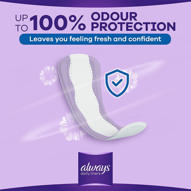 Always Daily Liners Extra Protect Large Pantyliners, Pack of 48's 