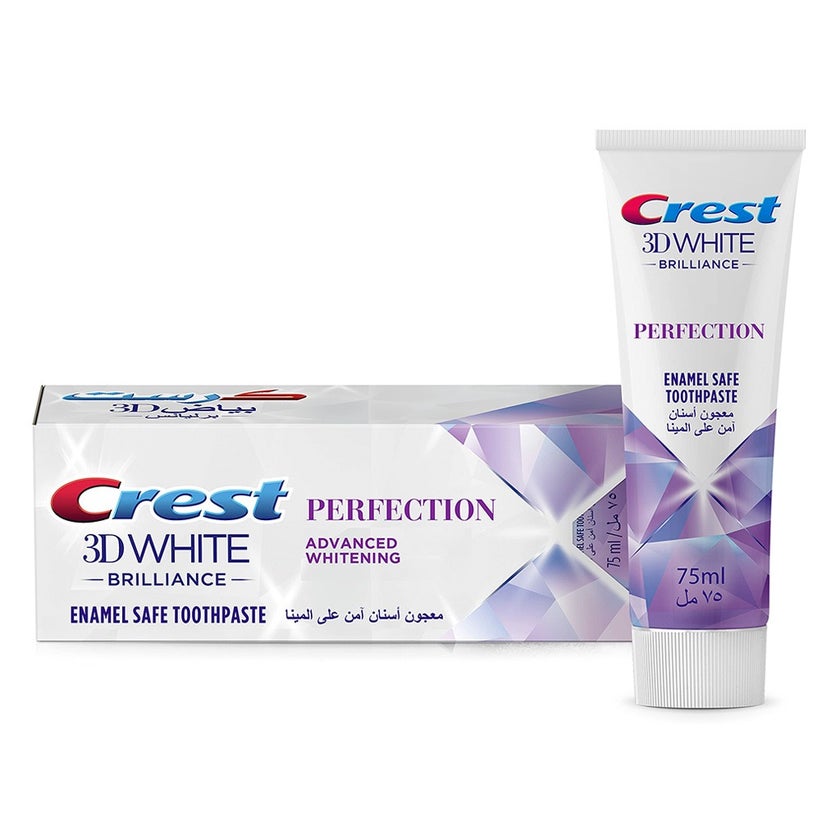 Crest 3D White Brilliance, Perfection, Advanced Whitening, Enamel Safe Toothpaste 75ml