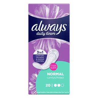 Always Daily Liners Comfort Protect With Fresh Scent, Normal Pantyliners, Pack of 20's