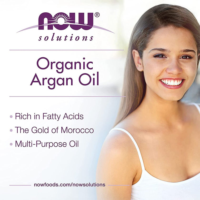 Now Solutions 100% Pure Organic Argan Oil For Dry Skin, Scalp & Hair 59ml