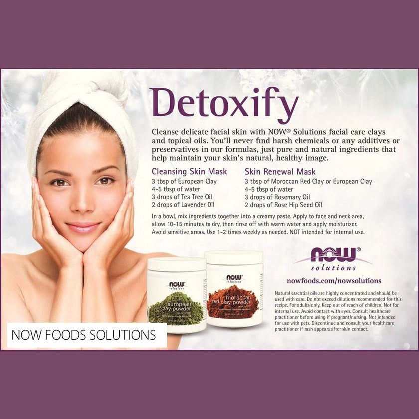 Now Solutions Moroccan Red Clay Facial Cleansing Powder For Sensitive Skin 170g