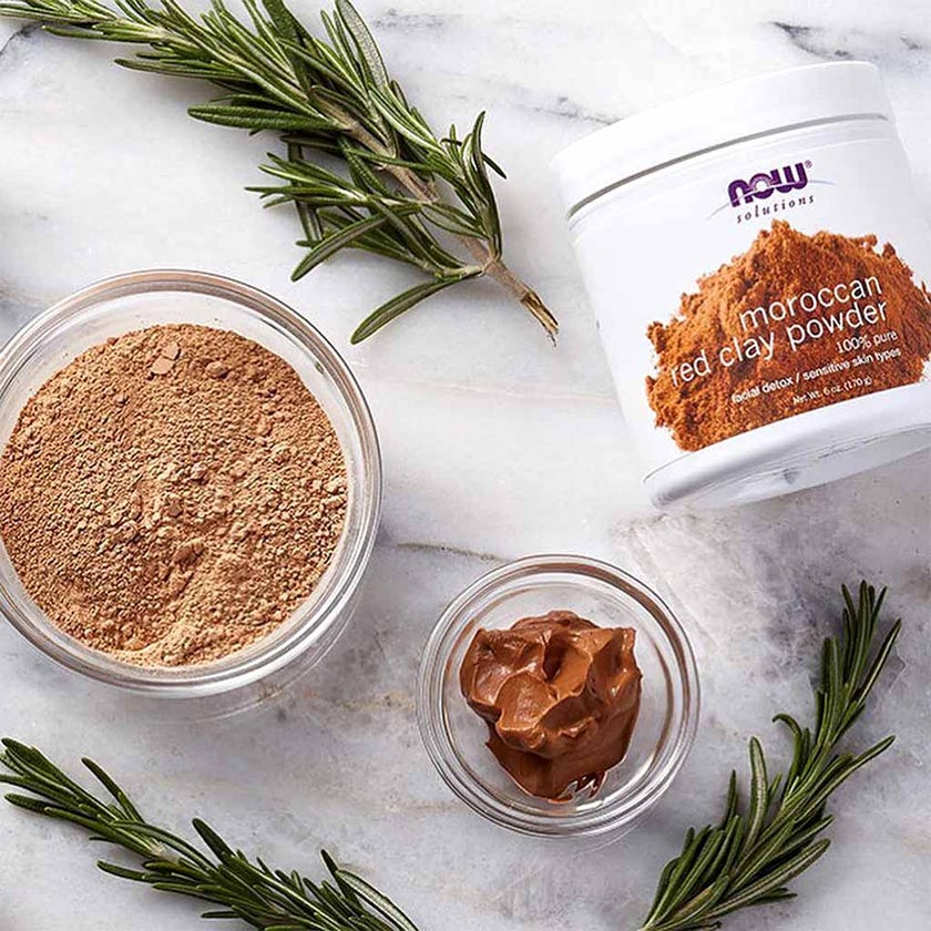 Now Solutions Moroccan Red Clay Facial Cleansing Powder For Sensitive Skin 170g