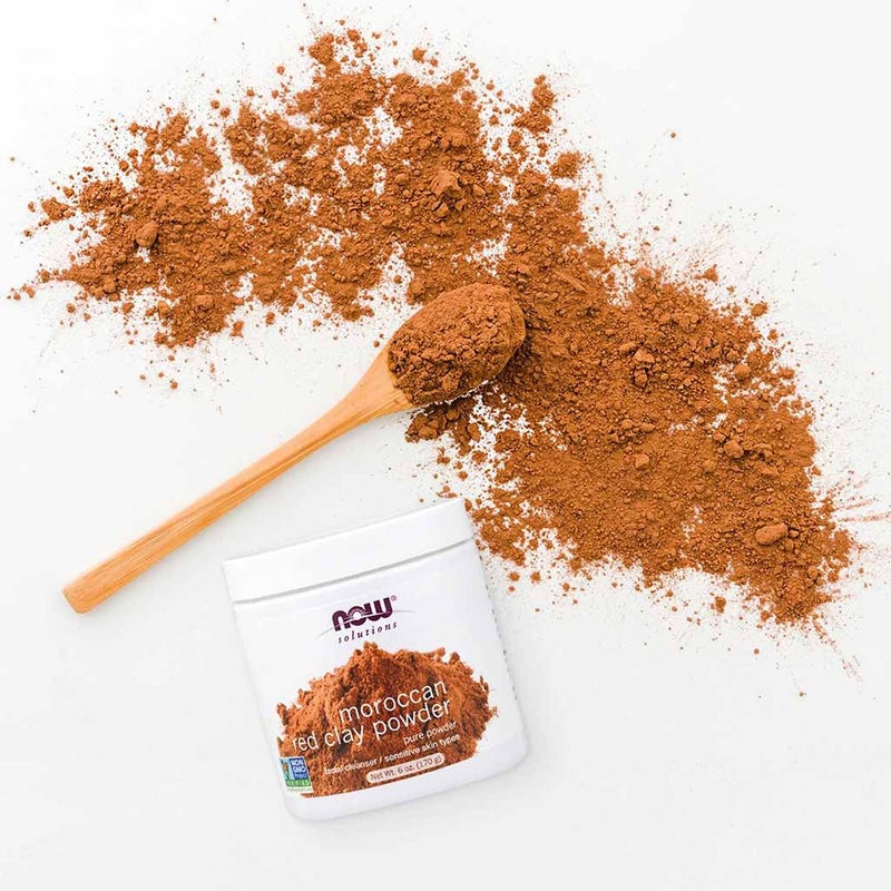 Now Solutions Moroccan Red Clay Facial Cleansing Powder For Sensitive Skin 170g