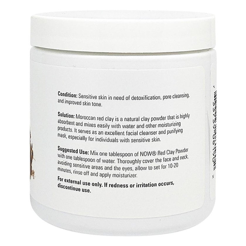 Now Solutions Moroccan Red Clay Facial Cleansing Powder For Sensitive Skin 170g