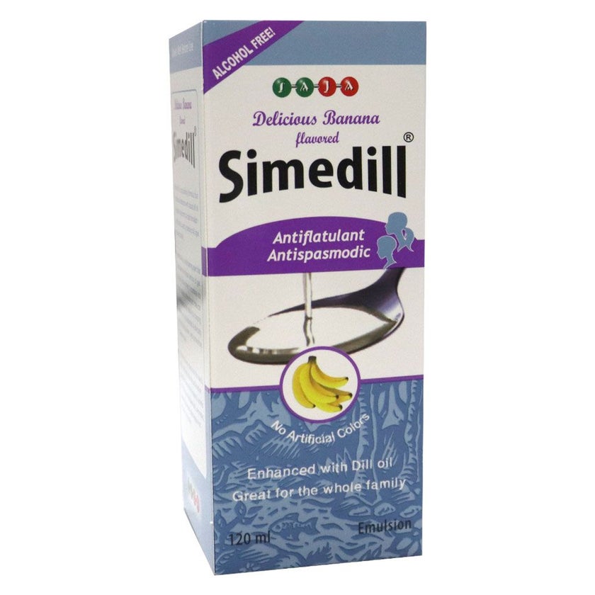 Simedill  Oral Emulsion Banana Flavour For Stomach Pain And Bloating 120ml