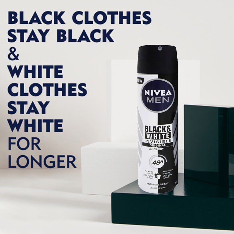 Nivea Men Black and White Anti-Perspirant 150 mL + Sensitive Shaving Gel 200 mL Promo Kit