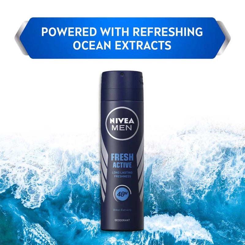 Nivea Men Fresh Active Deodorant 150 mL + Fresh and Cool Shaving Gel 200 mL Promo Kit