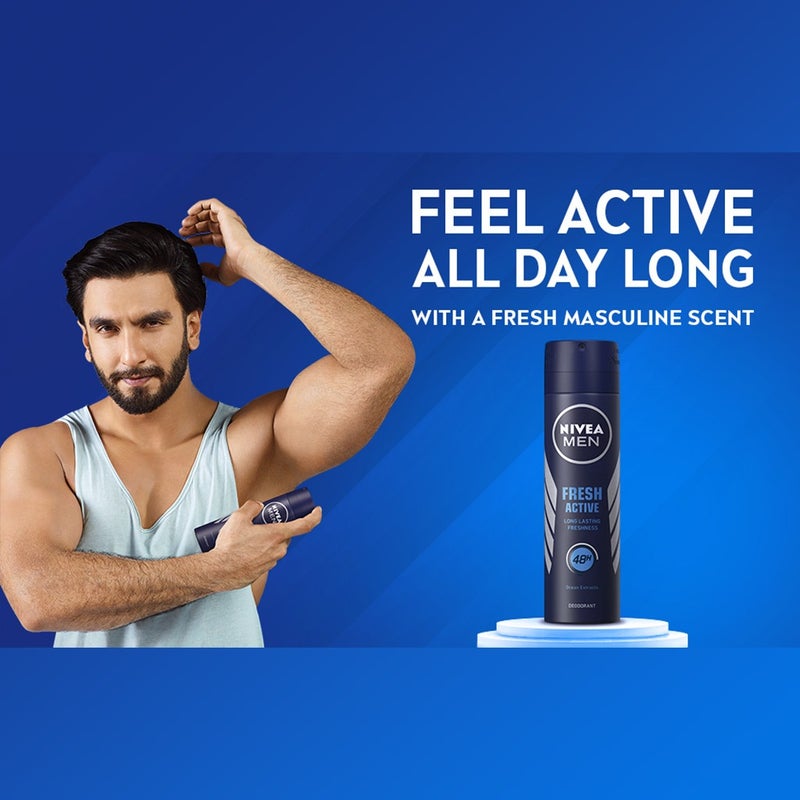 Nivea Men Fresh Active Deodorant 150 mL + Fresh and Cool Shaving Gel 200 mL Promo Kit
