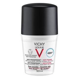 Vichy Homme 48 Hour Anti-Perspirant, Anti-Stain Alcohol Free Deodorant Roll On 50ml