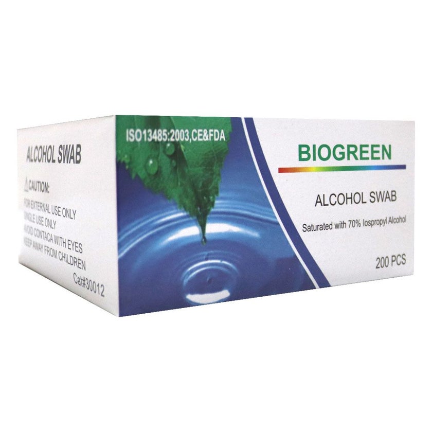 Biogreen Alcohol Swabs, Pack of 200's - 1TRAS200