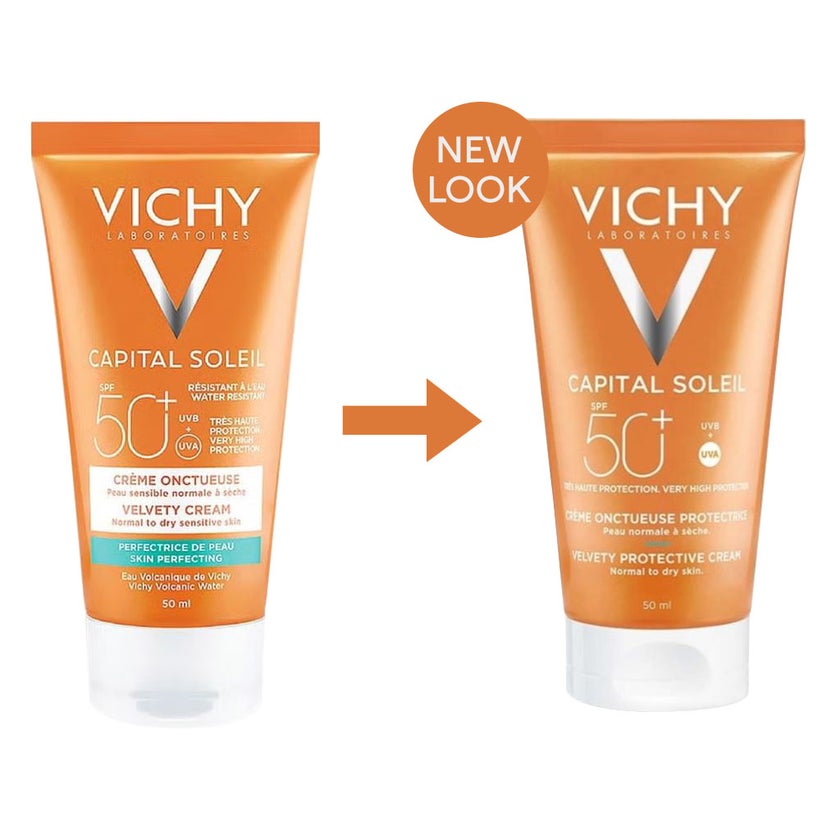 Vichy Capital Soleil Velvety Cream SPF 50+ Face Sunscreen For Normal To Dry Sensitive Skin 50ml