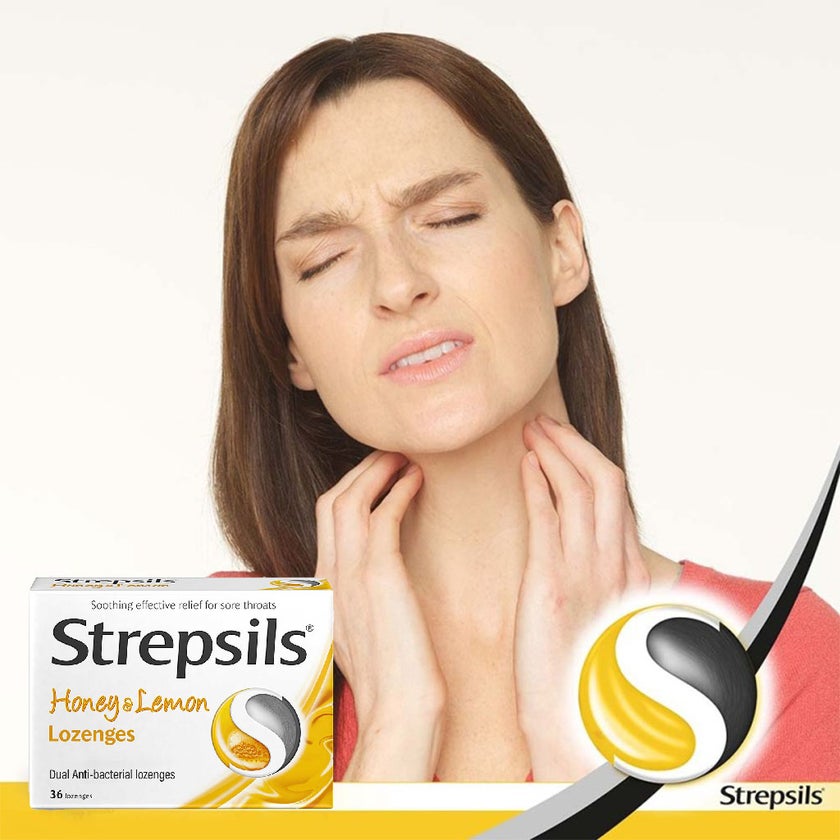Strepsils Honey & Lemon Lozenges For Sore Throat Pack of 36's