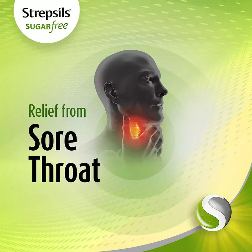 Strepsils Lemon Sugar Free Lozenges For Sore Throat, Pack of 36’s