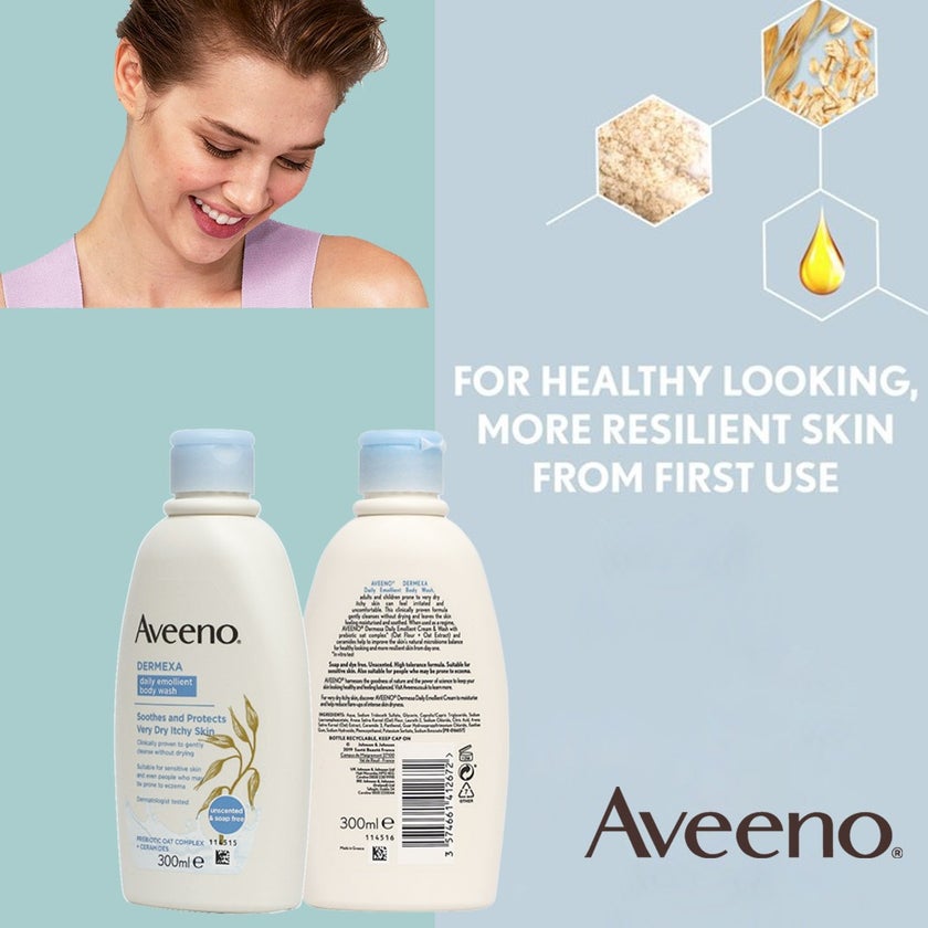 Aveeno Dermexa Daily Emollient Body Wash For very dry itchy skin 300ml