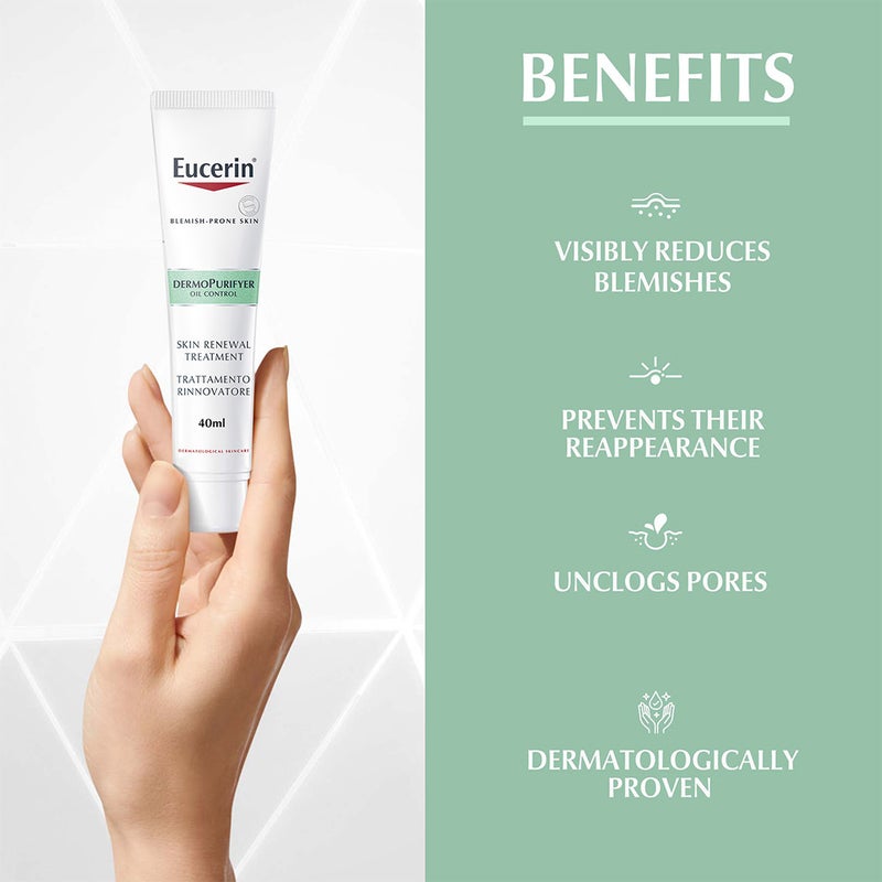 Eucerin Dermo Purifyer Oil Control Skin Renewal Treatment With AHA For Blemish Prone Skin 40ml