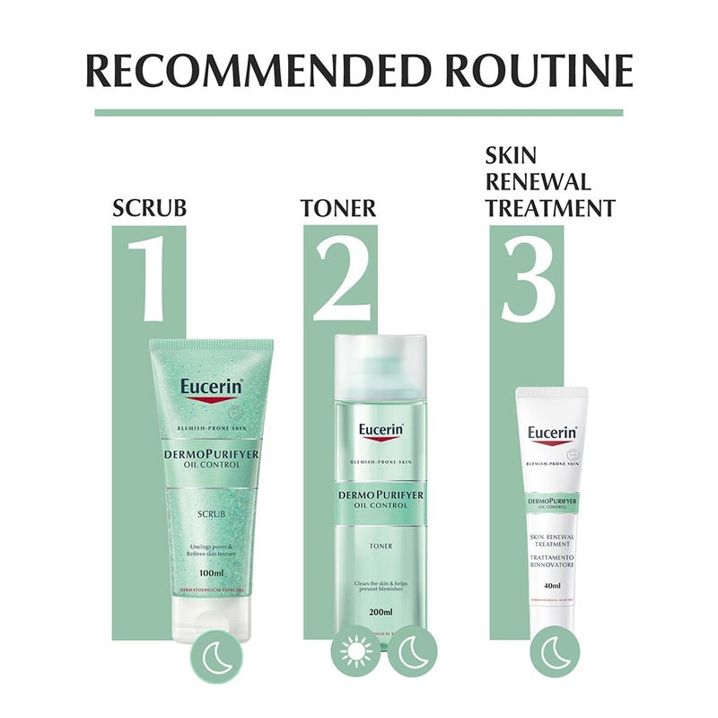 Eucerin Dermo Purifyer Oil Control Skin Renewal Treatment With AHA For Blemish Prone Skin 40ml