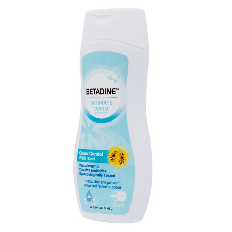 Betadine Daily Use Feminine Intimate Wash, Odour Control Witch Hazel 50ml