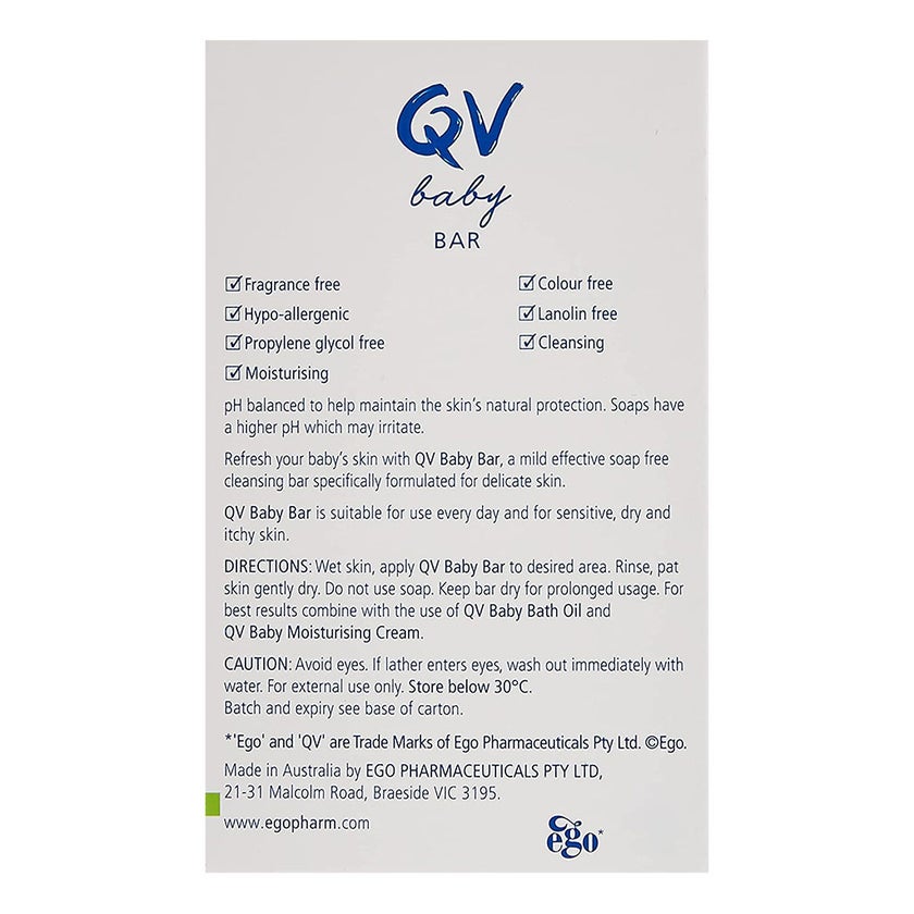 Ego QV Baby Soap, Soap Free Bar 100g