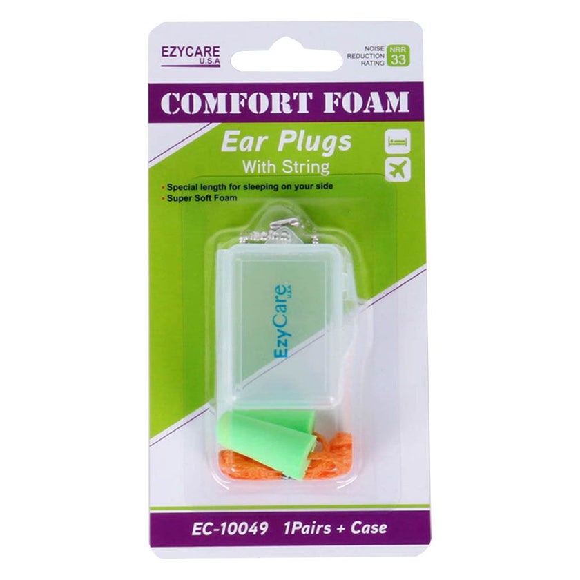 Ezycare Comfort Foam Ear Plugs With String 10049