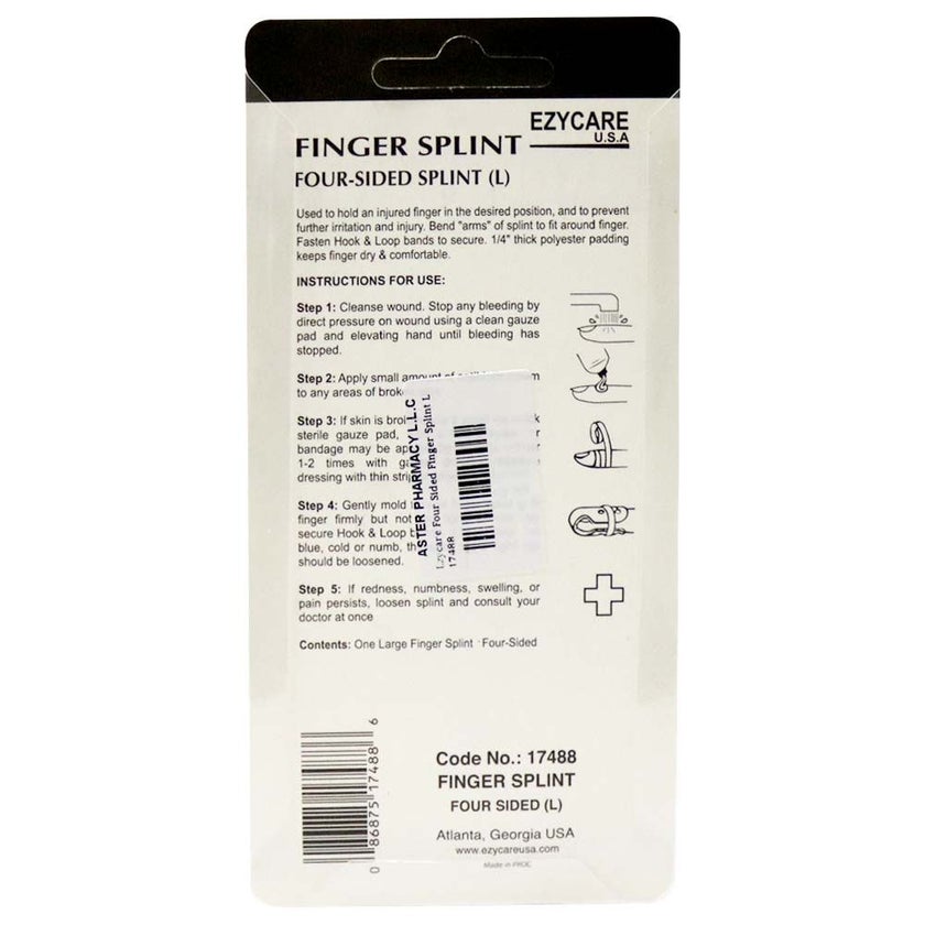Ezycare Four Sided Finger Splint L 17488