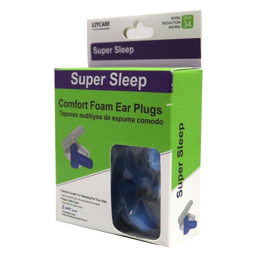 Ezycare Super Sleep Comfort Foam Ear Plugs 5 Pairs 10264