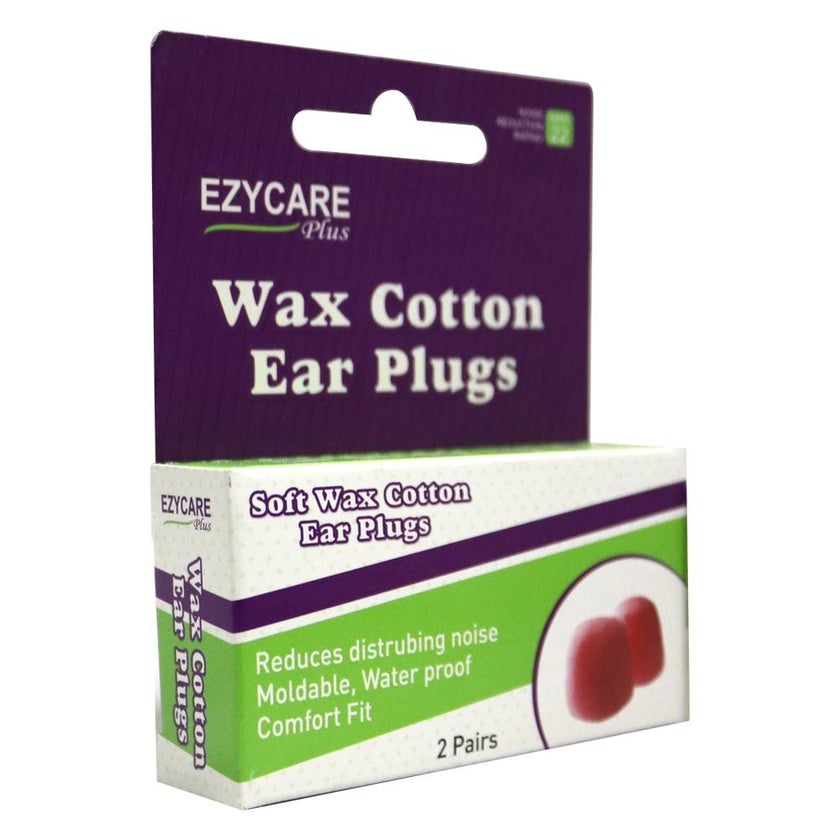 Ezycare Soft Wax Cotton Ear Plugs 2 Pairs 11241