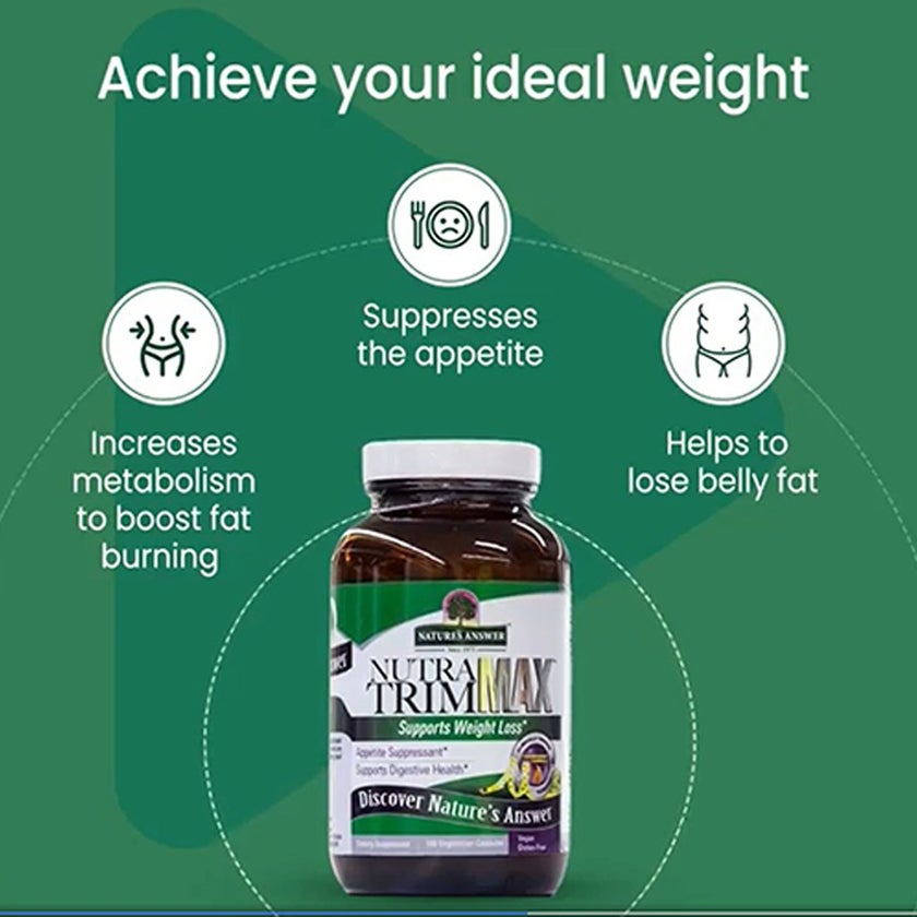 Nature's Answer Nutra Trim Max Vegetarian Capsules For Weight Management, Pack of 180’s