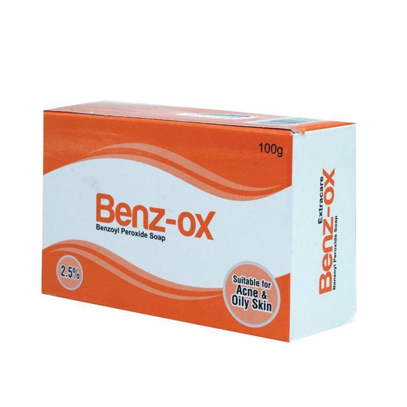 Benz-ox Benzoyl Peroxide Soap For Acne Treatment & Oily Skin 100 g