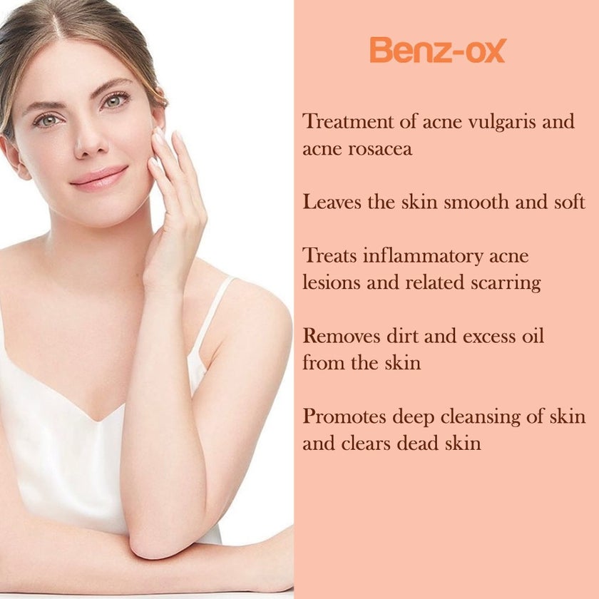 Benz-ox Benzoyl Peroxide Soap For Acne Treatment & Oily Skin 100g