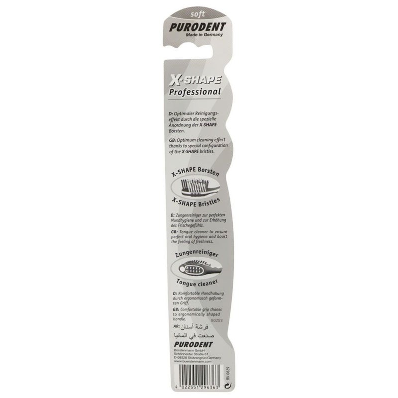Purodent X-Shape Professional Soft Assorted Toothbrush 1's