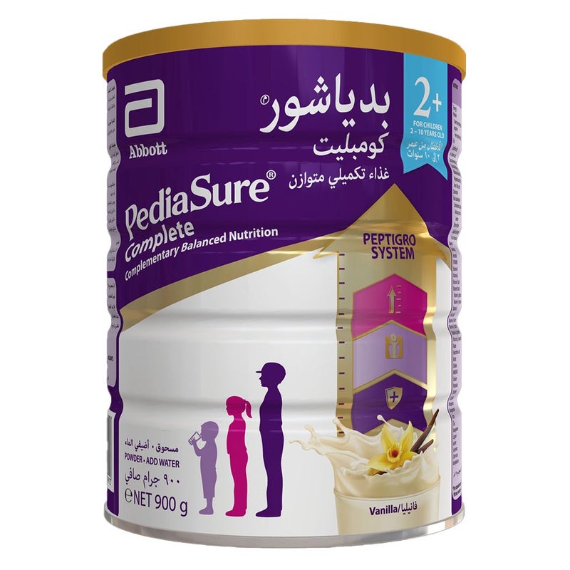 PediaSure Complete Peptrigro Stage 2+ Growing Up Children's Milk Formula For 2 To 10 Years Vanilla Flavour 900g