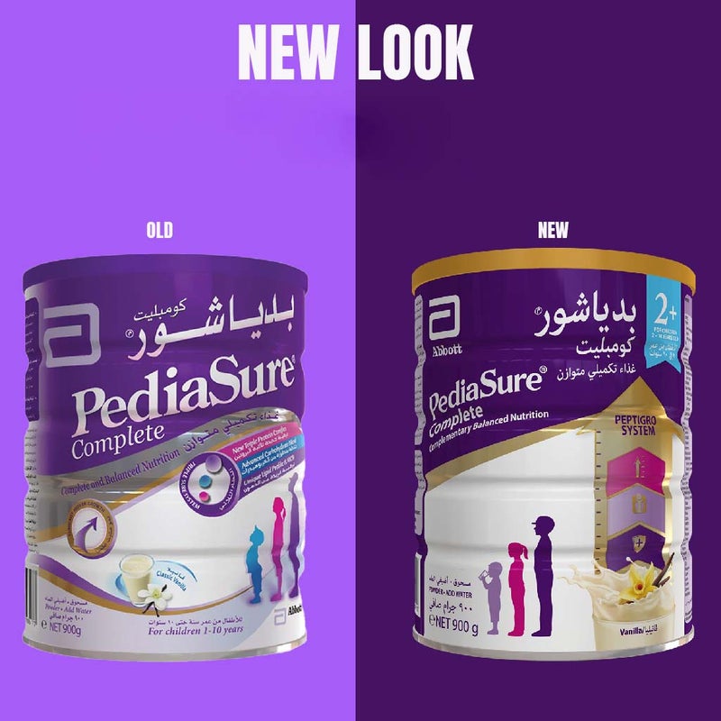 PediaSure Complete Peptrigro Stage 2+ Growing Up Children's Milk Formula For 2 To 10 Years Vanilla Flavour 900g