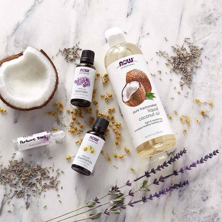 Now Solutions Pure Fractionated Liquid Coconut Oil For Dry Skin & Hair 475ml