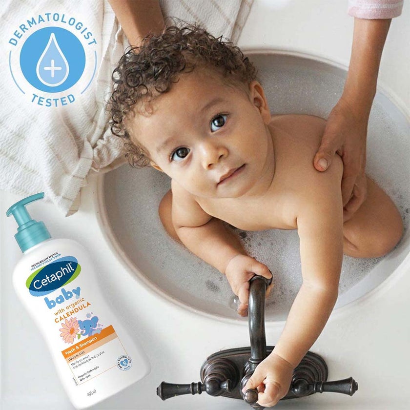 Cetaphil Baby Gentle Foaming Wash and Shampoo With Organic Calendula, Unscented, 400ml
