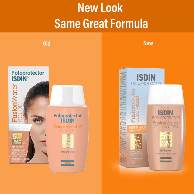 Isdin Fotoprotector SPF50+ Fusion Water Color, Medium, 50 mL