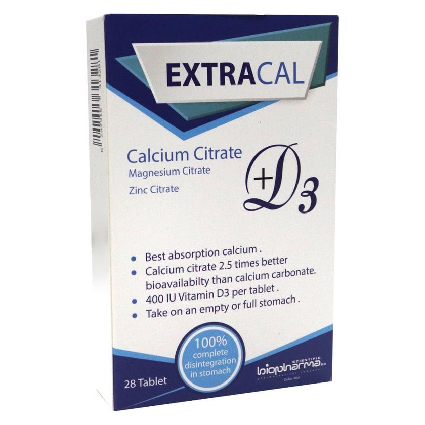 Extracal Calcium Citrate Tablets, Pack of 28's