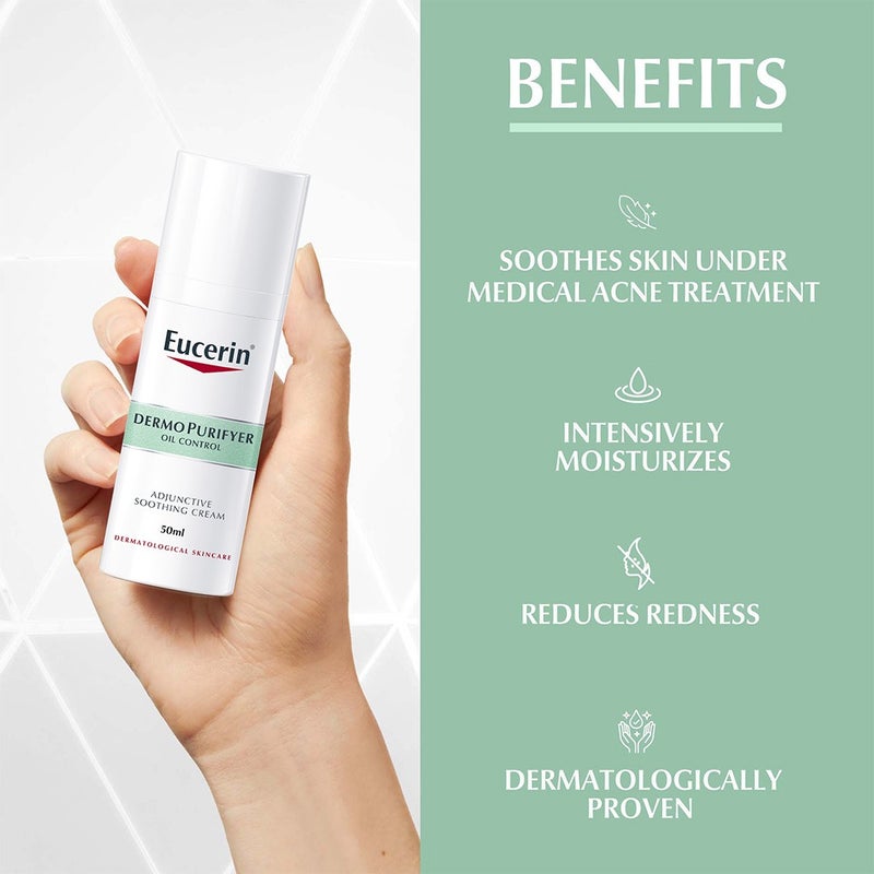 Eucerin Dermo Purifyer Oil Control Adjunctive Soothing Cream For Blemish Prone Skin 50ml