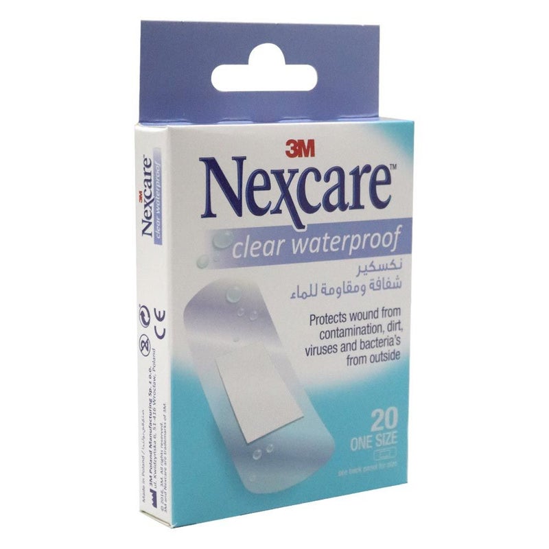 3M Nexcare Clear Waterproof Bandages One Size 20's
