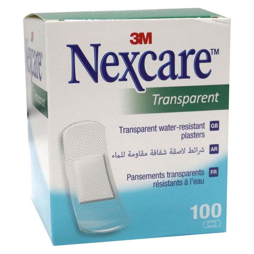 3M Nexcare Transparent Water Resistant Plasters, Pack of 100's