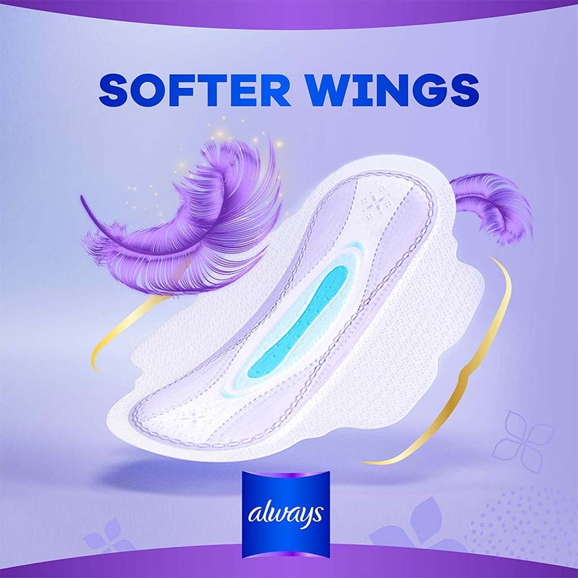 Always All In One Ultra Thin Large Sanitary Pad With Softer Wings, Pack of 7's